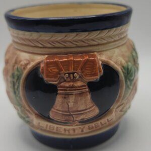 Liberty Bell Constitution Vintage Ornate Miniature Planter 3D Relief Ship